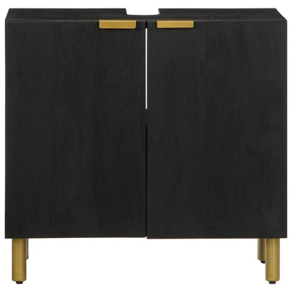 Mobile Lavabo da Bagno Nero 62x33x58 cm in Legno Multistrato