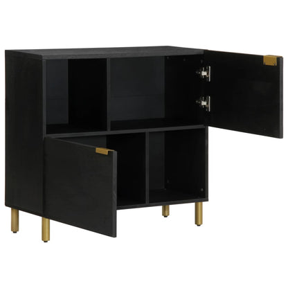 Credenza Nera 80x33x75 cm in Legno Multistrato