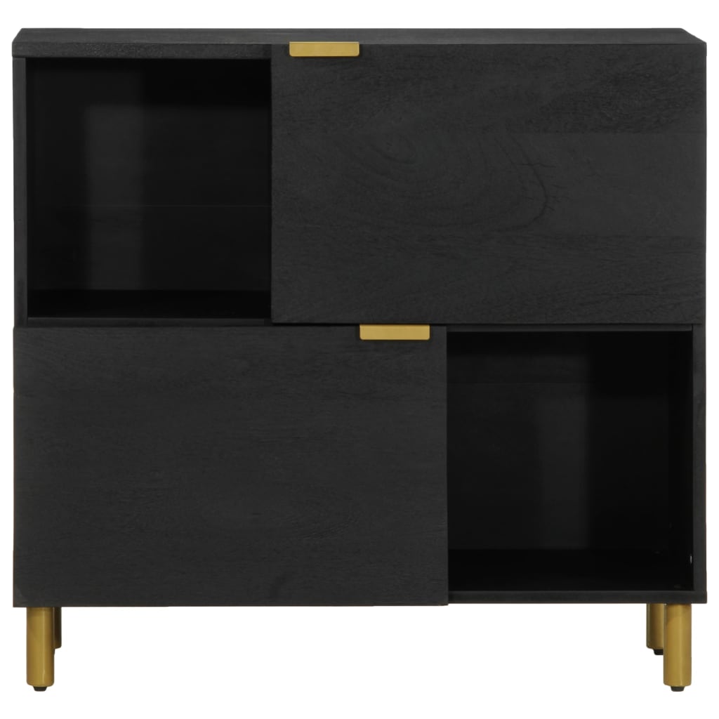 Credenza Nera 80x33x75 cm in Legno Multistrato