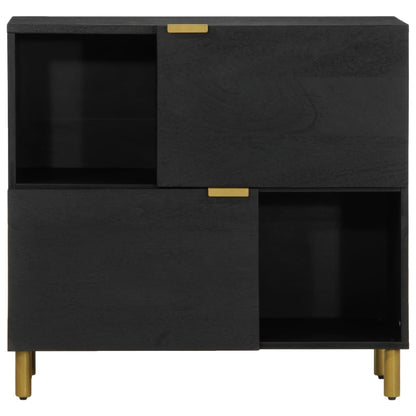 Credenza Nera 80x33x75 cm in Legno Multistrato