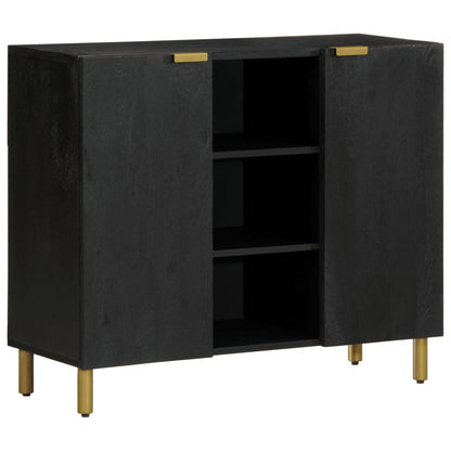 Credenza Nera 90x33x75 cm in Legno Multistrato
