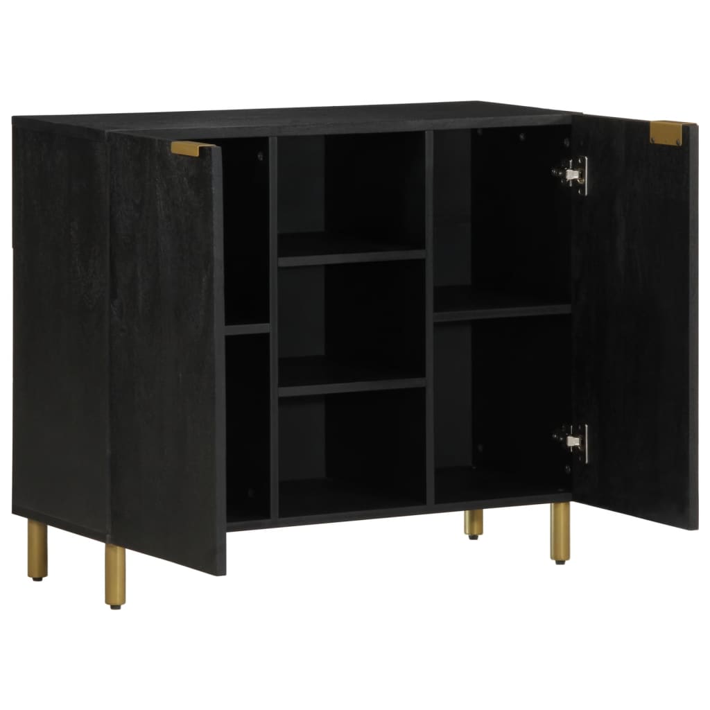 Credenza Nera 90x33x75 cm in Legno Multistrato