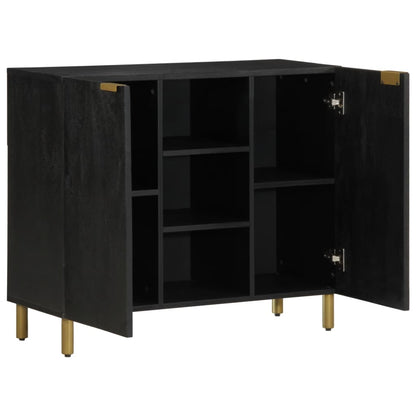 Credenza Nera 90x33x75 cm in Legno Multistrato