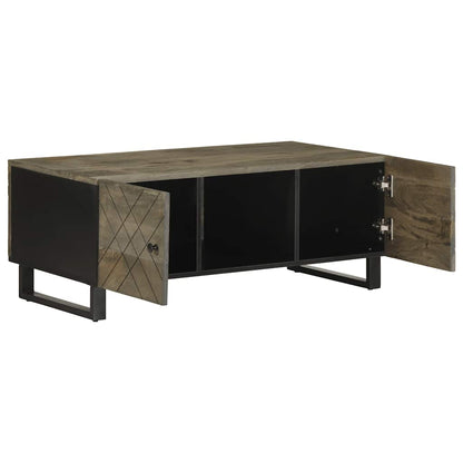 Tavolino da Salotto Nero 100x54x40cm in Legno Massello di Mango