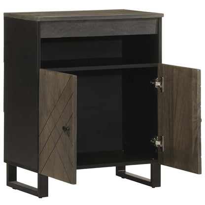 Credenza Nera 60x33x75 cm in Legno Massello di Mango