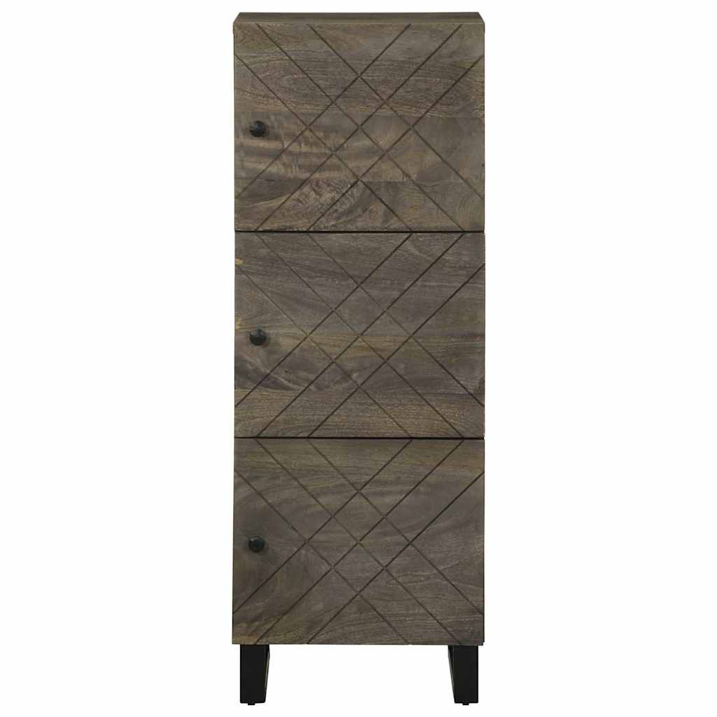 Credenza Nera 40x33x110 cm in Legno Massello di Mango