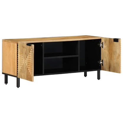 Mobile Porta TV Marrone 105x33x46cm in Legno Massello di Mango