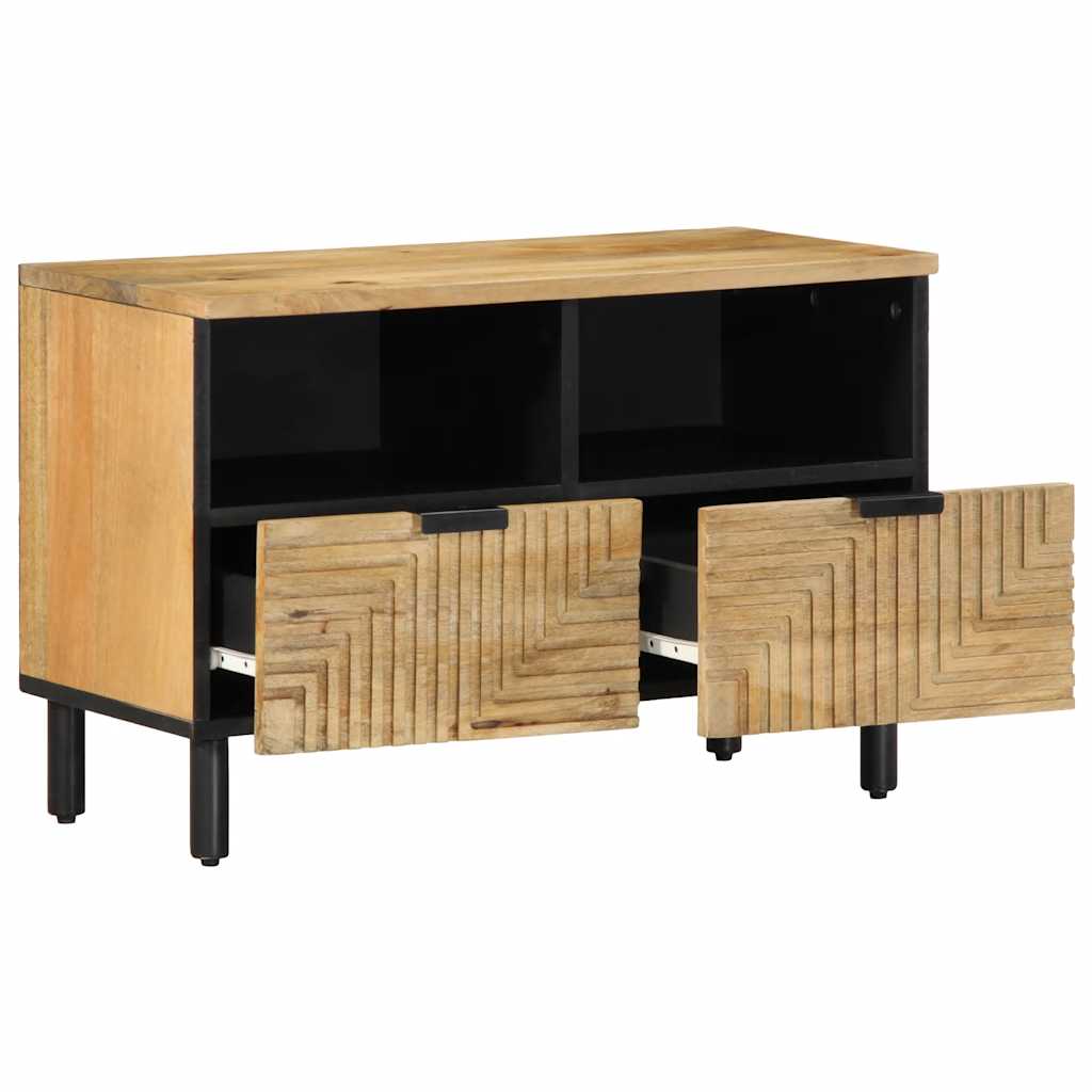 Mobile Porta TV Marrone 70x33x46 cm in Legno Massello di Mango