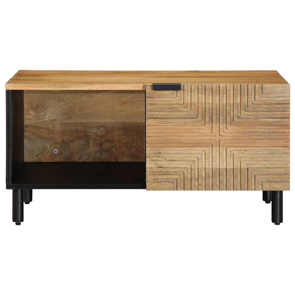 Tavolino da Salotto Marrone 80x50x40 cm Legno Massello di Mango
