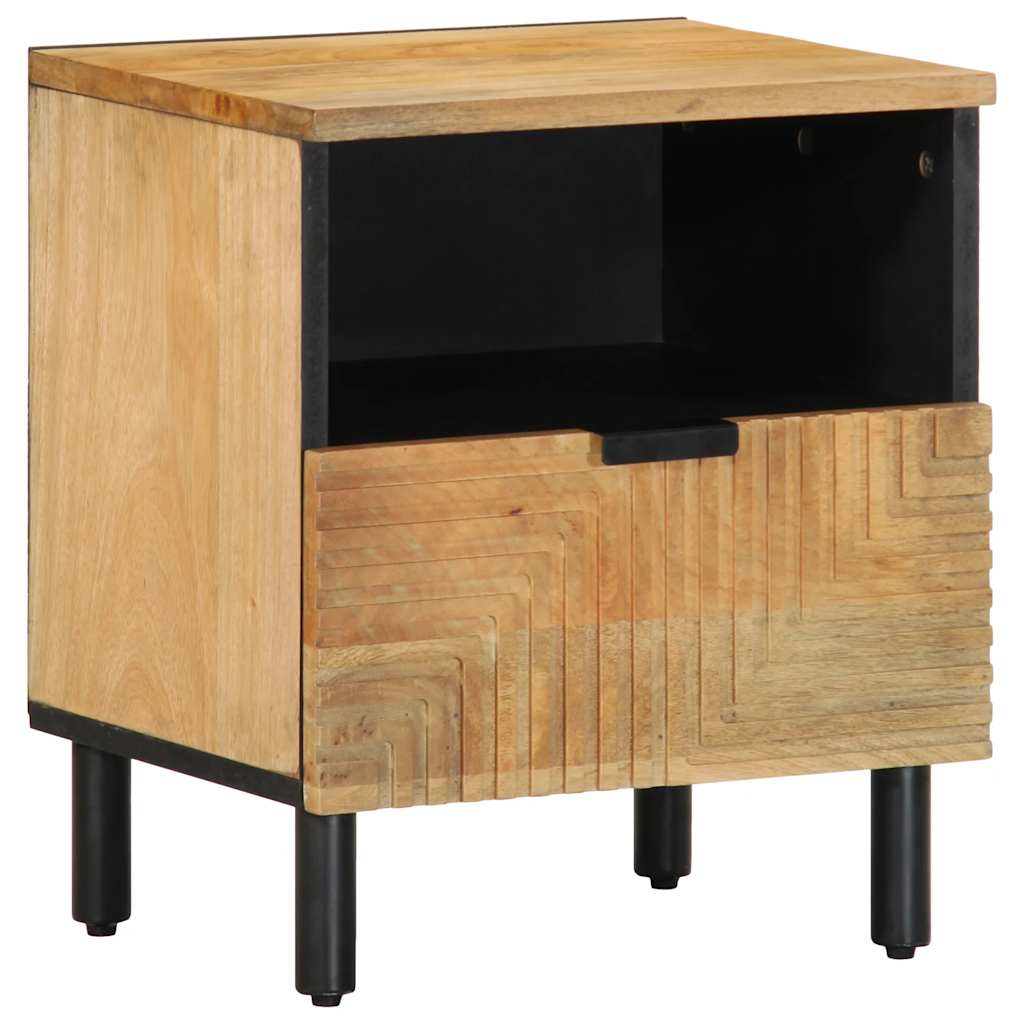 Comodini 2pz Marrone 40x33x46 cm in Legno Massello di Mango