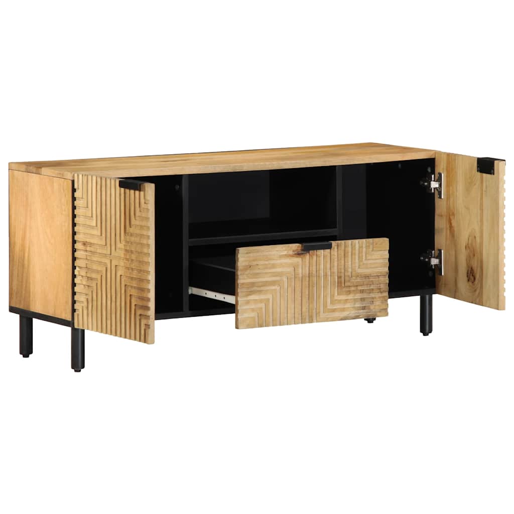 Mobile Porta TV Marrone 105x33x46cm in Legno Massello di Mango