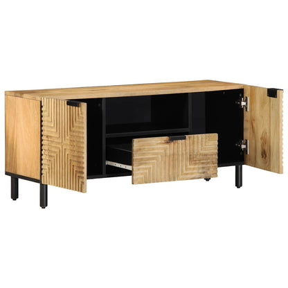Mobile Porta TV Marrone 105x33x46cm in Legno Massello di Mango