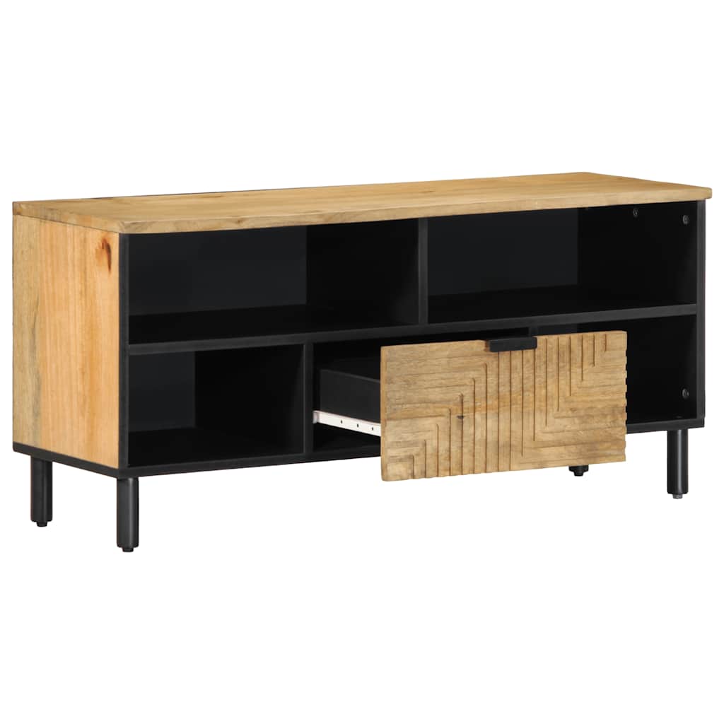 Mobile Porta TV Marrone 100x33x46 cm in Legno Massello di Mango