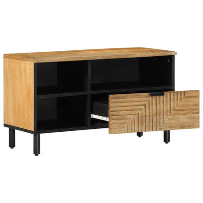 Mobile Porta TV Marrone 80x33x46 cm in Legno Massello di Mango