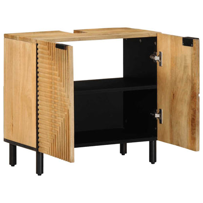Mobile Lavabo da Bagno Marrone 62x33x58 cm Legno Massello Mango