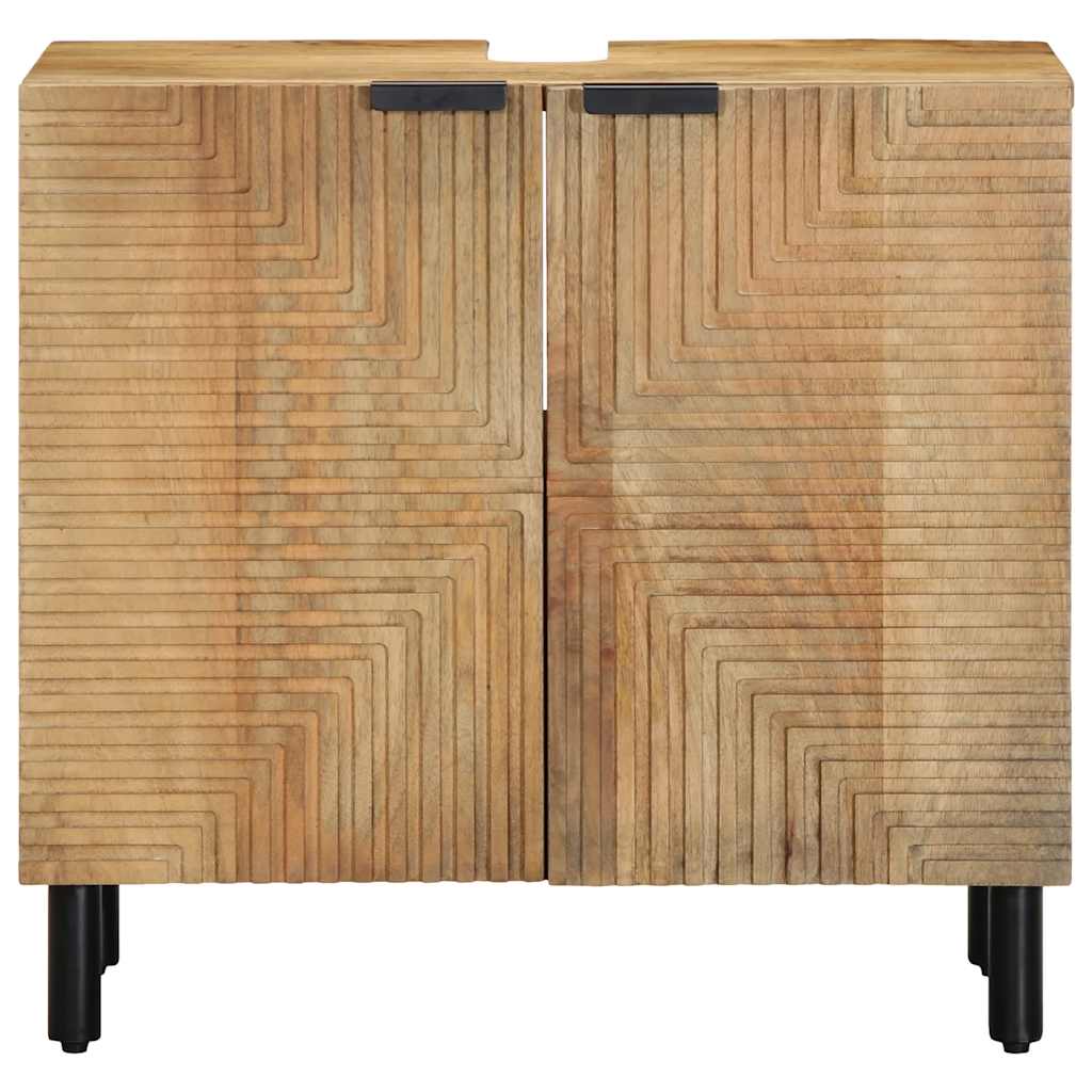 Mobile Lavabo da Bagno Marrone 62x33x58 cm Legno Massello Mango