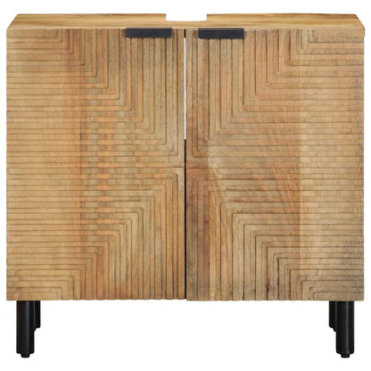 Mobile Lavabo da Bagno Marrone 62x33x58 cm Legno Massello Mango
