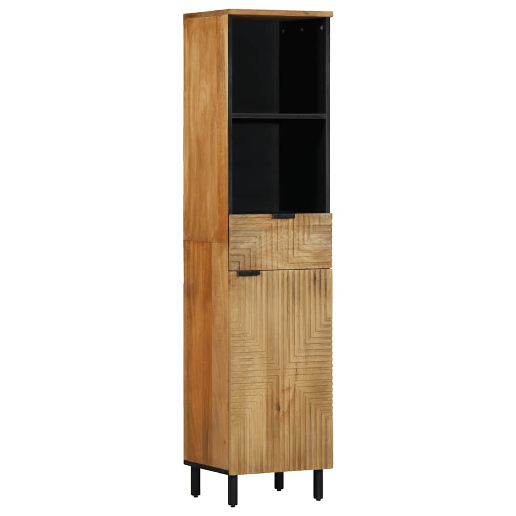 Mobile da Bagno Marrone 38x33x160 cm in Legno Massello di Mango