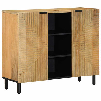 Credenza Marrone 90x33x75 cm in Legno Massello di Mango