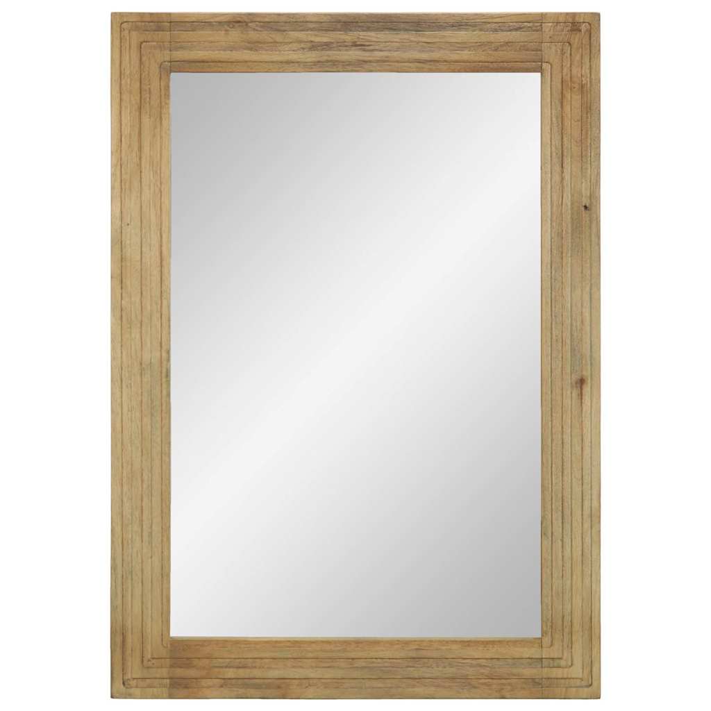 Specchio da Bagno Marrone 50x70x3 cm in Legno Massello di Mango