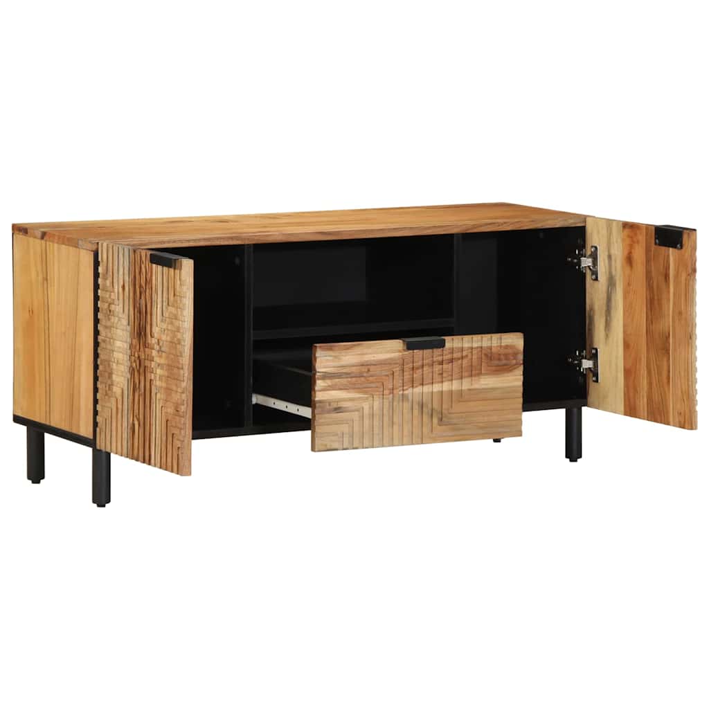 UnitÃ  TV con porta Legno di Acacia Massello 105 x 33,5 x 46 cm