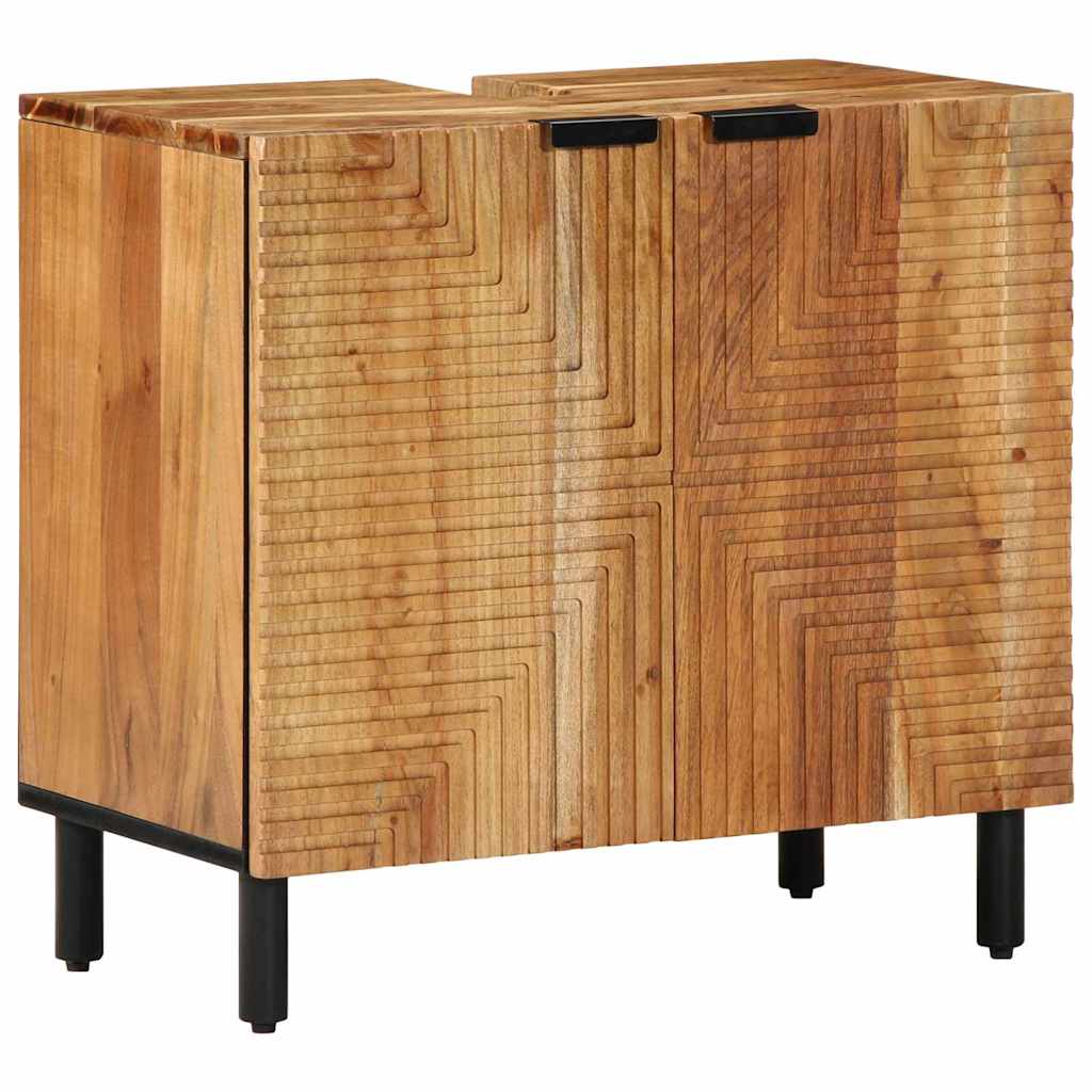 Armadio per Lavabo da Bagno con porta Legno di Acacia Massello