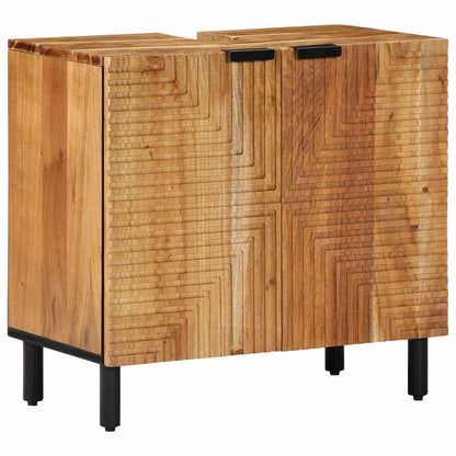 Armadio per Lavabo da Bagno con porta Legno di Acacia Massello