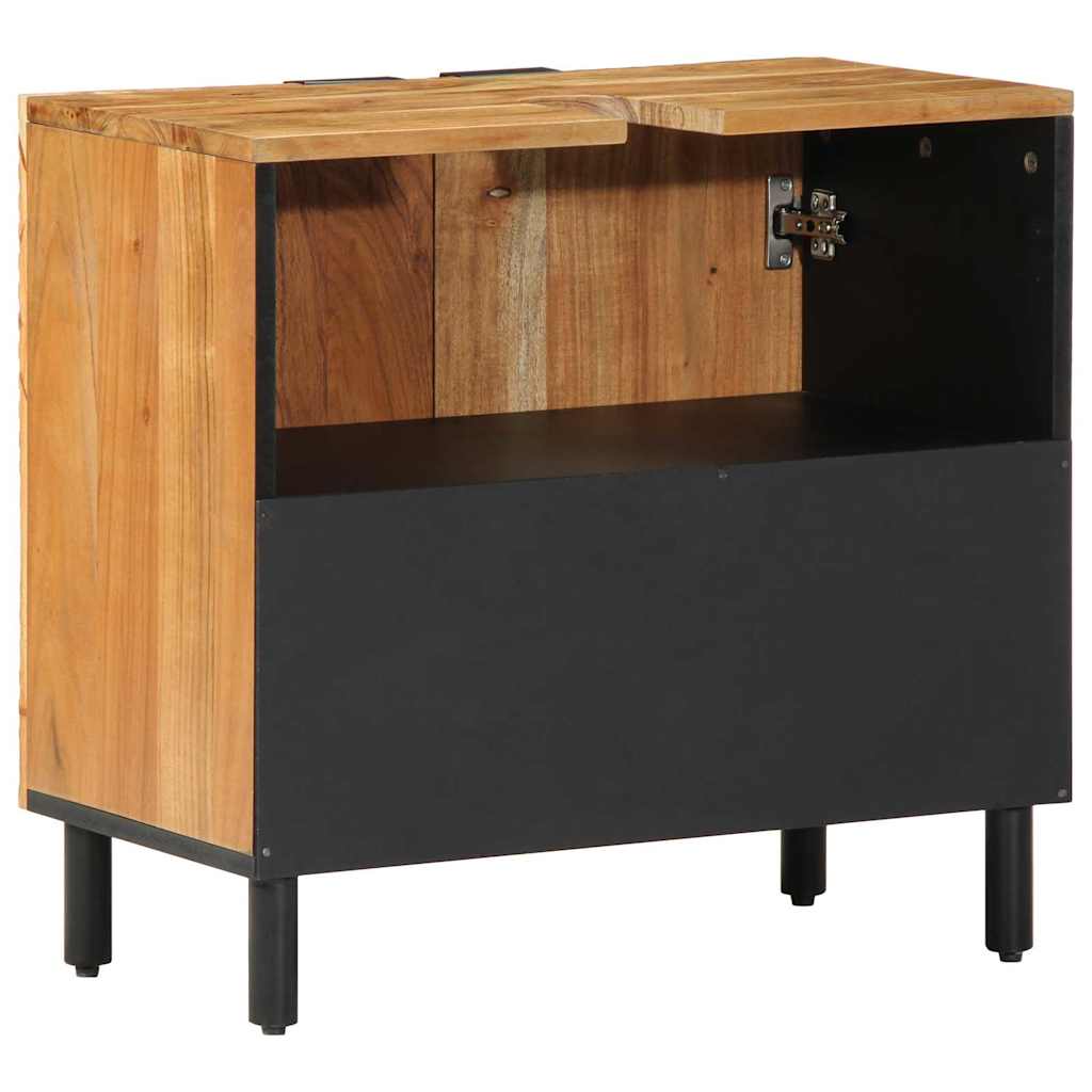 Armadio per Lavabo da Bagno con porta Legno di Acacia Massello