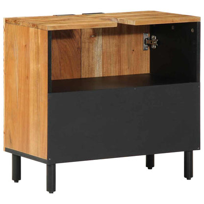 Armadio per Lavabo da Bagno con porta Legno di Acacia Massello