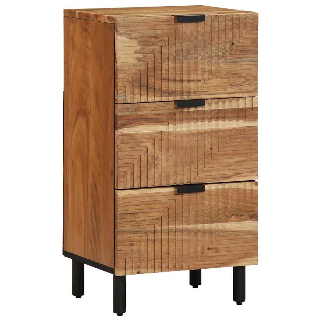 Credenza Naturale 40 x 33,5 x 75 cm Legno di Acacia Massello