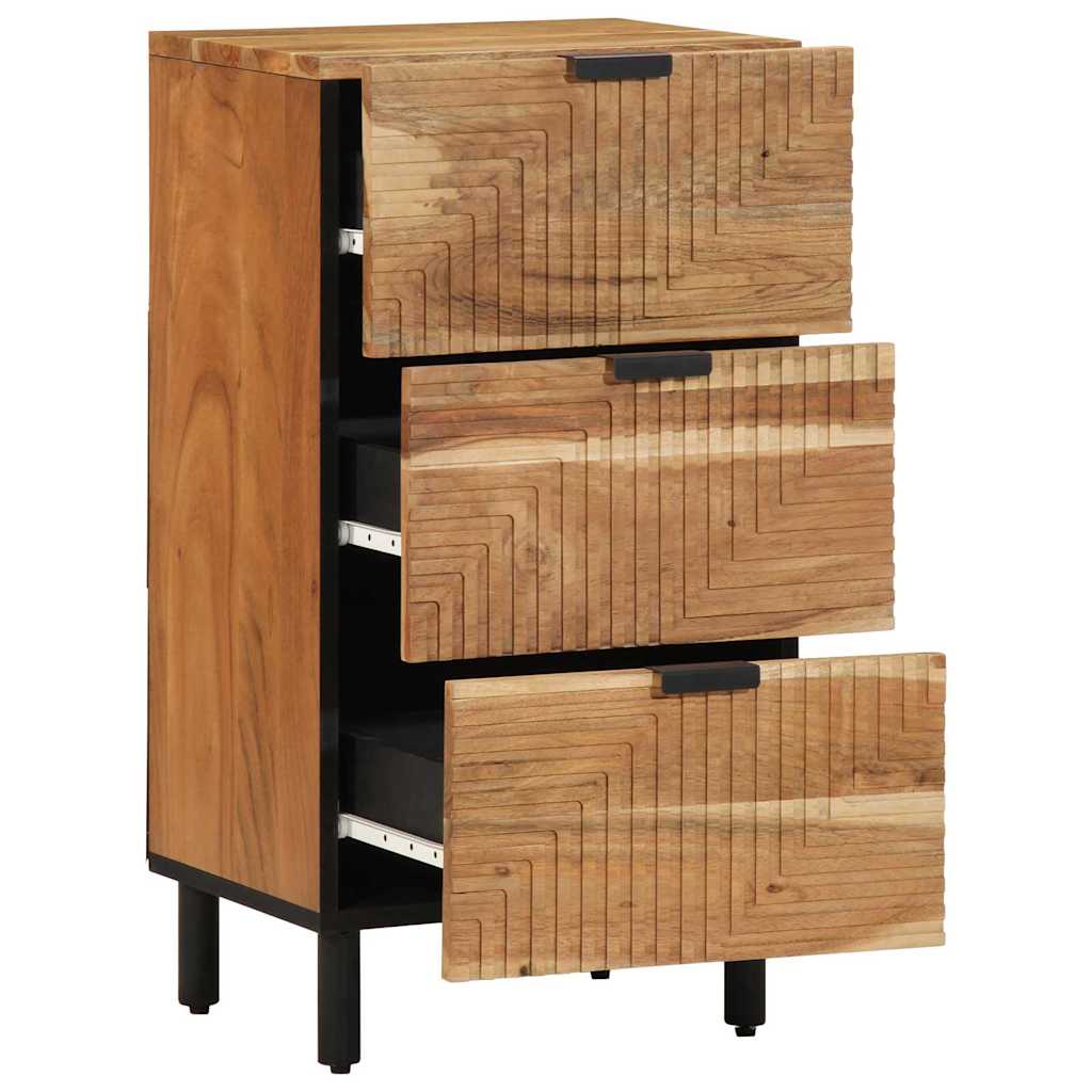 Credenza Naturale 40 x 33,5 x 75 cm Legno di Acacia Massello