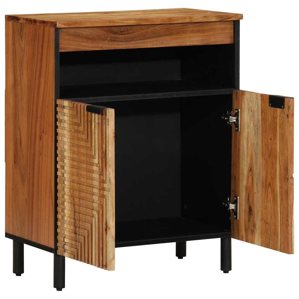 Credenza Naturale 60 x 33,5 x 75 cm Legno di Acacia Massello