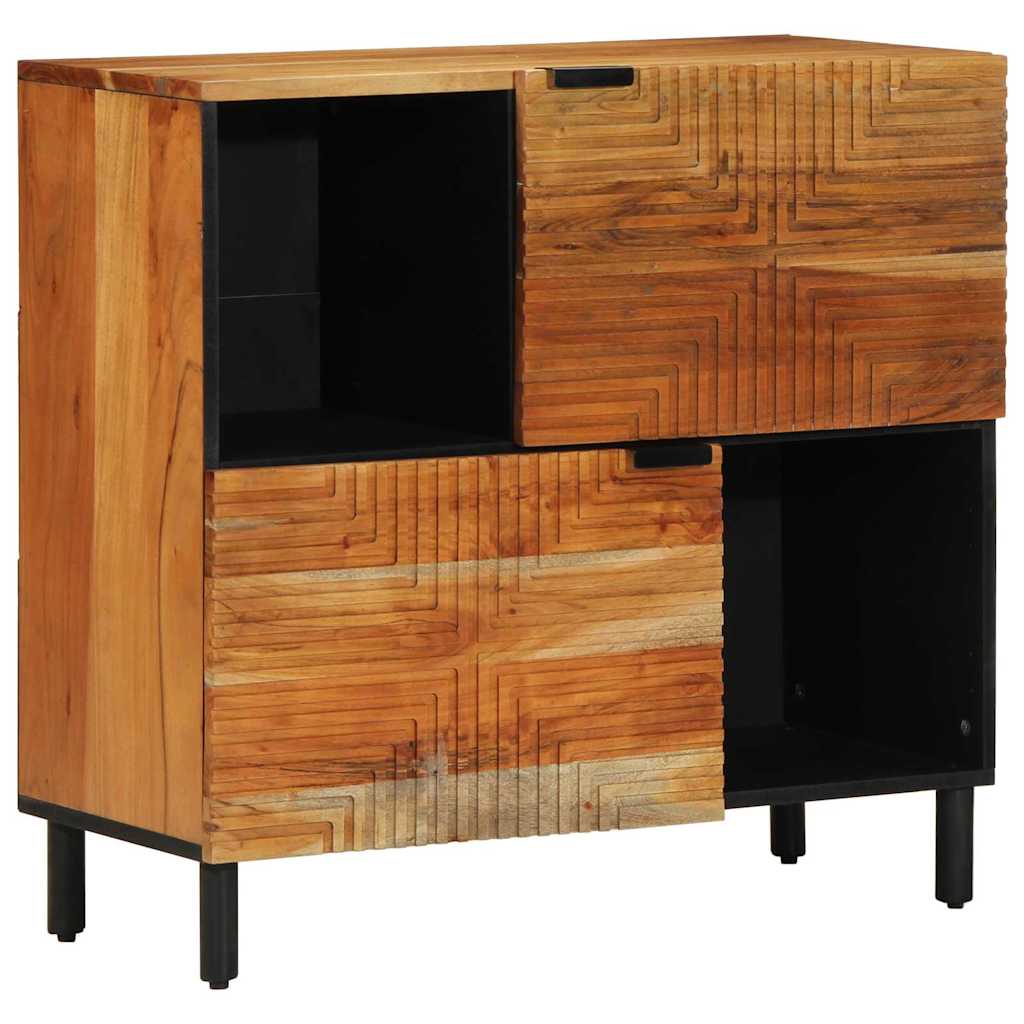 Credenza Naturale 80 x 33,5 x 75 cm Legno di Acacia Massello