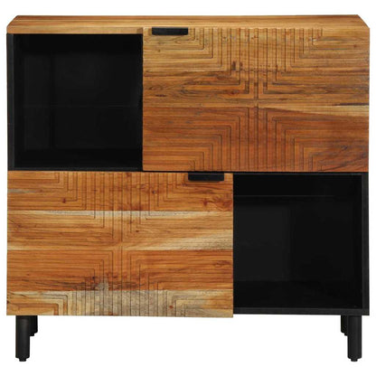 Credenza Naturale 80 x 33,5 x 75 cm Legno di Acacia Massello