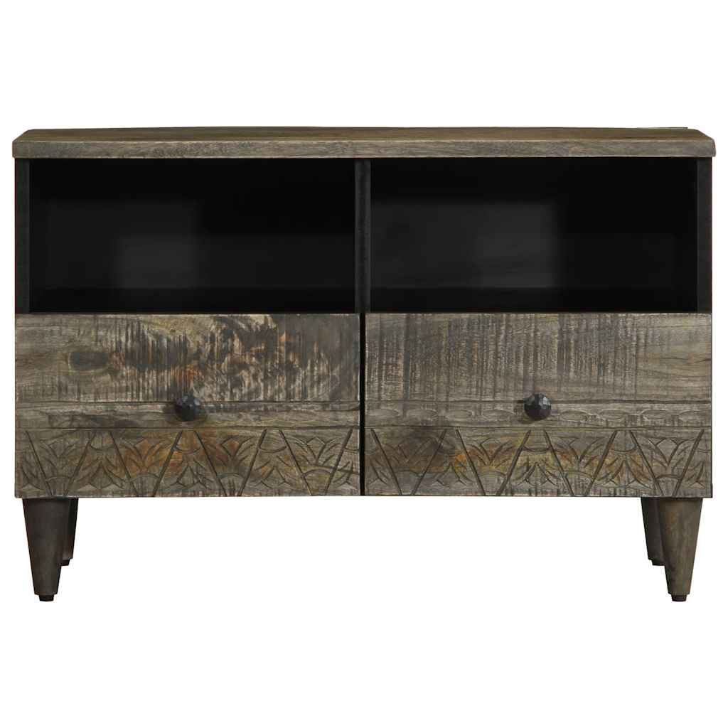 Mobile Porta TV Grigio Chiaro 70x33,5x46 cm in Legno Mango