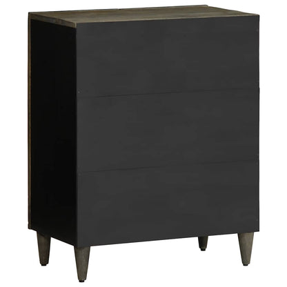 Credenza Grigio Chiaro 60x33,5x75 cm in Legno Massello di Mango