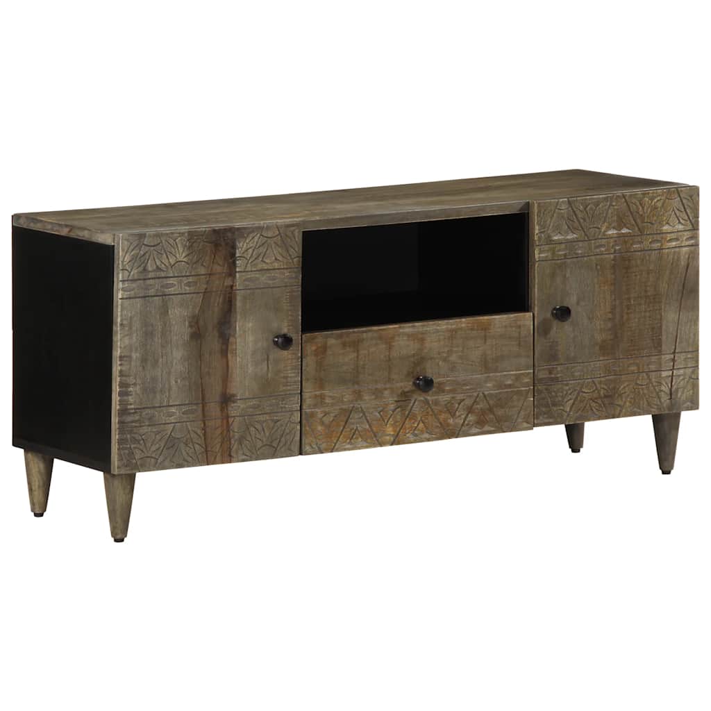 Mobile Porta TV Grigio Chiaro 105x33,5x46 cm in Legno Mango