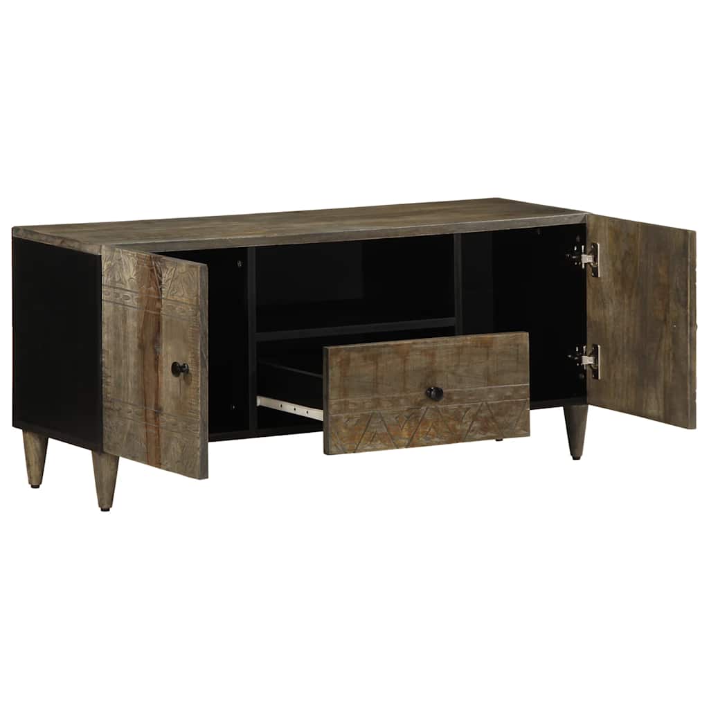 Mobile Porta TV Grigio Chiaro 105x33,5x46 cm in Legno Mango