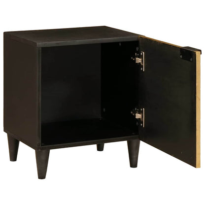 Armadio da Notte 2 pcs Nero e Oro 40 x 33,5 x 46 cm