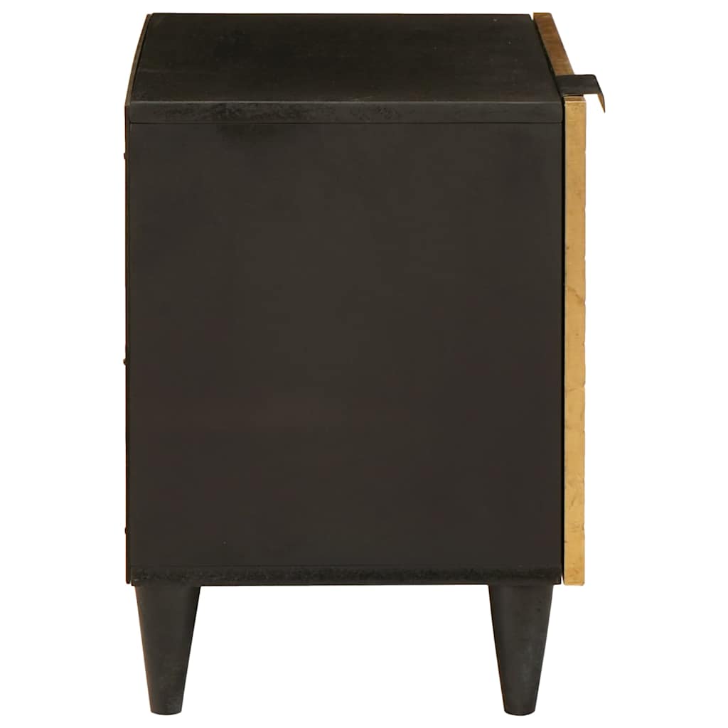 Armadio da Notte 2 pcs Nero e Oro 40 x 33,5 x 46 cm