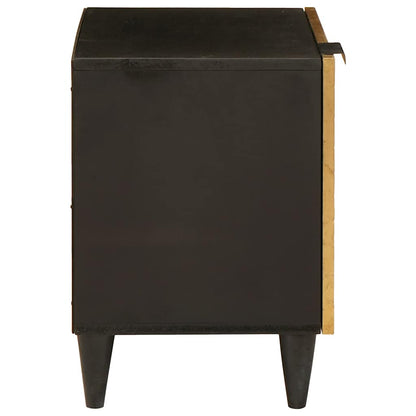 Armadio da Notte 2 pcs Nero e Oro 40 x 33,5 x 46 cm