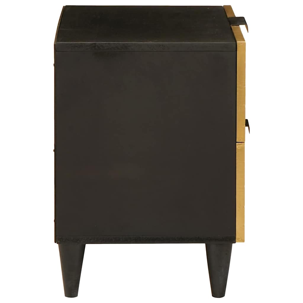 Armadio da Notte 2 pcs Nero e Oro 40 x 33,5 x 46 cm