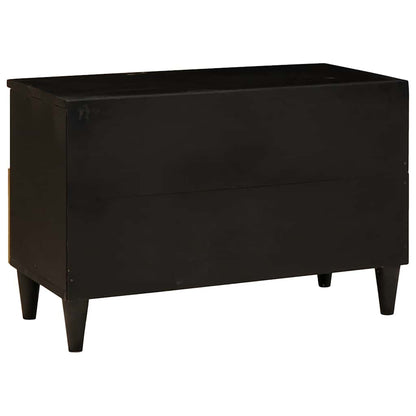 Mobile TV Nero e Oro 70 x 33 x 46 cm Legno multistrato