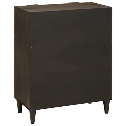 Credenza Nero e Oro 60 x 33 x 75 cm Legno di mango massello