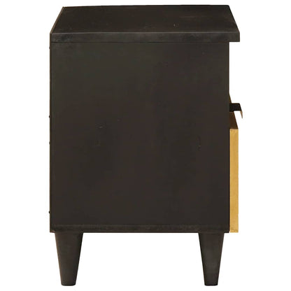 Armadio da Notte con cassetto 2 pcs Nero e Oro 40 x 33 x 46 cm