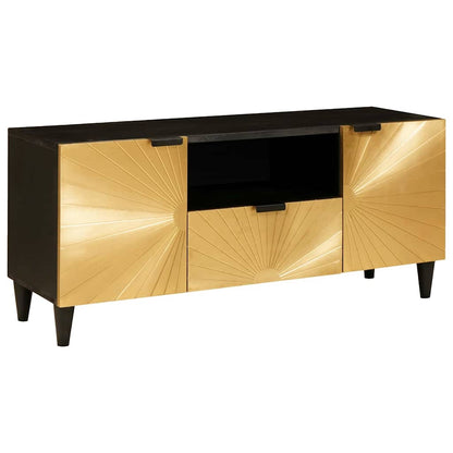 Mobile TV Nero e Oro 105 x 33 x 46 cm Legno multistrato