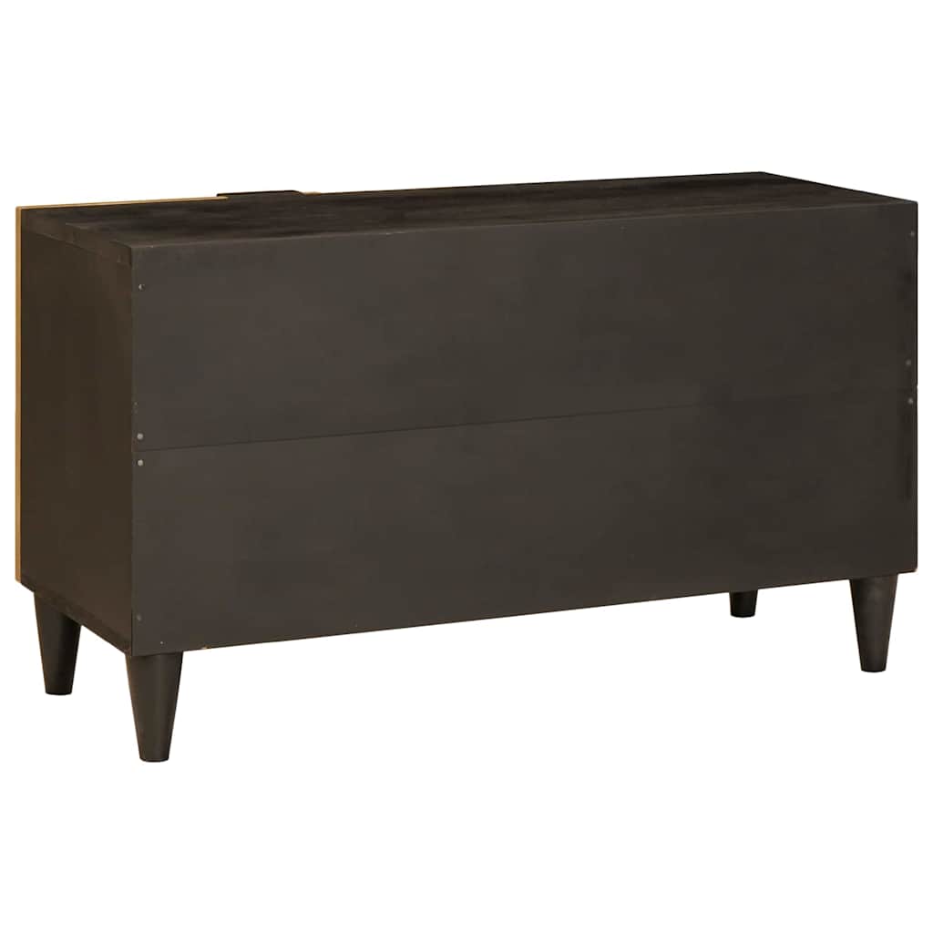 Mobile TV Nero e Oro 80 x 33 x 46 cm Legno multistrato