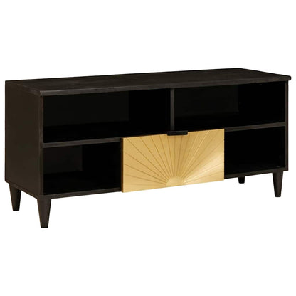 Mobile TV Nero e Oro 100 x 33 x 46 cm Legno multistrato