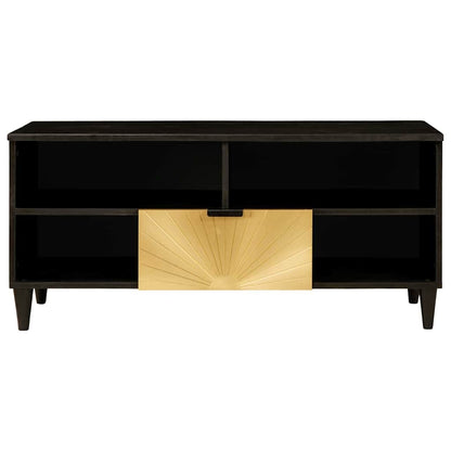 Mobile TV Nero e Oro 100 x 33 x 46 cm Legno multistrato