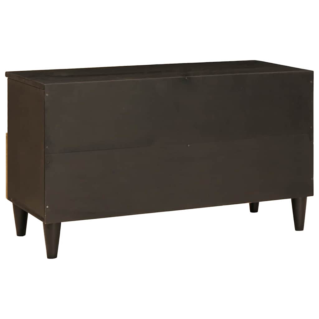 Mobile TV Nero e Oro 80 x 33 x 46 cm Legno multistrato
